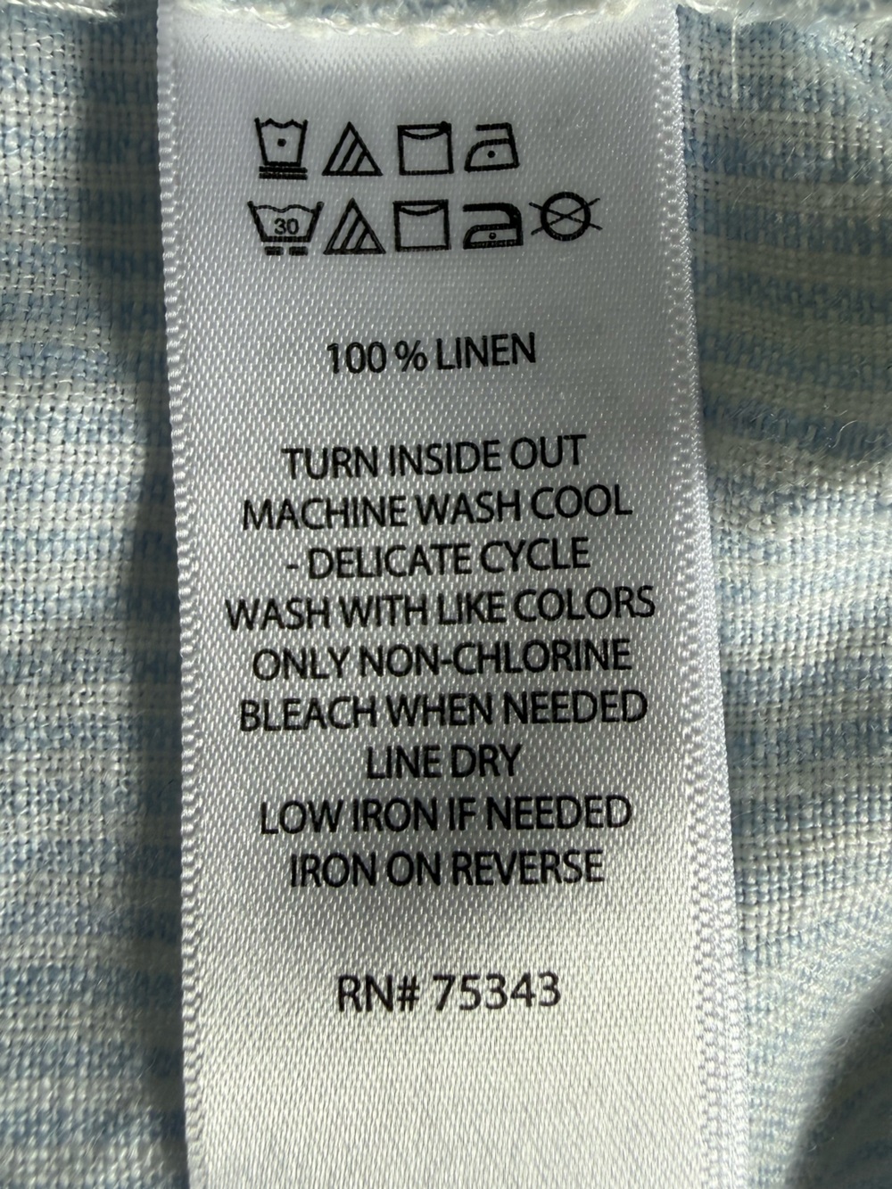 Tahari 100% Linen Striped Sleeveless Shirt Dress Blue White Coastal Chic 2X - Picture 7 of 9
